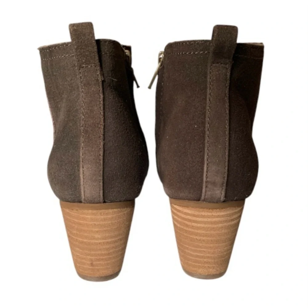BOHO LANDSEND Women Suede Harris Ankle Boots, Side Zip, 2.5” Stacked Heel